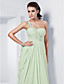  schede / kolom een ​​schouder lieverd vloer-length chiffon avondjurk