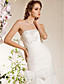  Trompete / Meerjungfrau strapless Kapelle Zug Satin Jäten Kleid