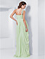  schede / kolom een ​​schouder lieverd vloer-length chiffon avondjurk