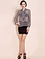  TS Lace Print Chiffon Bow Lantern Sleeve Blouse Shirt
