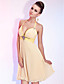  A-line Halter V-neck Knee-length Chiffon Cocktail Dress