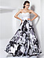  A-Line Novia piso-longitud de tramo satinado vestido de noche