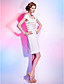  Sheath/ Column Square Knee-length Spandex Over Sequined Cocktail Dress