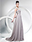  A-line One Shoulder Court Train Chiffon Evening Dress