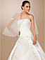  One-tier Tulle Pearl Trim Edge Elbow Wedding Veil With Pearls / Satin Flower (More Colors)