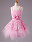  A-line Spaghetti Straps Knee-length Satin Bow Sleeveless Flower Girl Dress