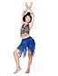  dancewear chiffon met munten / pailletten prestaties buikdans outfits voor kinderen meer kleuren