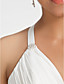  gaine / colonne v-cou balayage / pinceau train robe de mariée en mousseline de soie plus la taille
