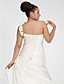  A-Line una spalla cappella treno Satin plus size abito da sposa