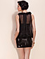  ts seda chiffon vestido de festa de lantejoulas (mais cores)