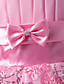  A-line Spaghetti Straps Knee-length Satin Bow Sleeveless Flower Girl Dress