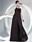  Sheath/ Column One Shoulder Floor-length Chiffon Over Stretch Satin Evening Dress