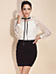  TS High Neck Ribbon Lace Blouse Shirt