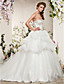  robe de bal sweetheart balayage / pinceau train satin robe de mariée en tulle