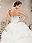  robe de bal sweetheart balayage / pinceau train satin robe de mariée en tulle