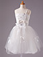  A-line Spaghetti Straps Knee-length Satin Sleeveless Flower Girl Dress