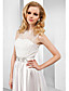  A-line Jewel Asymmetrical Stretch Satin Organza Evening Dress