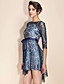  TS Mid Sleeve Irregular Hem Lace Dress