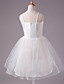  A-line Spaghetti Straps Knee-length Satin  Beading Sleeveless Flower Girl Dress