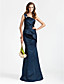  Trumpet/ Mermaid One Shoulder Floor-length Satin Bridesmaid Dress
