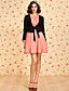  ts kvinners vintage to stykker som ruffle kjole