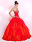  Ball Gown Strapless Floor-length Organza Prom Dress
