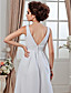  A-line V-neck Ankle-length Chiffon Wedding Dress