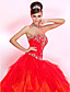 Ball Gown Strapless Floor-length Organza Prom Dress