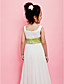 a-lijn vierkante vloer-length chiffon bloem meisje jurk