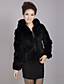  Long Sleeve Hooded Collar Office Rex Rabbit Fur Jacket(More Colors)