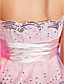  a-line überbacken kurz / Mini Tüll Pailletten Cocktailkleid mit Schleife