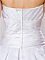  Ball Gown Strapless Chapel Train Satin Wedding Dress