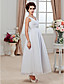  A-line V-neck Ankle-length Chiffon Wedding Dress