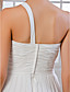  Sheath/ Column One Shoulder Floor-length Chiffon Wedding Dress