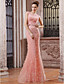  Trumpet Mermaid Bateau Sweep Brush Train Tulle Over Chiffon Luxurious Dresses