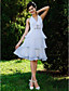  A-line Halter Knee-length Organza Wedding Dress