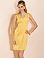 TS Lace Decorate Neck Pleats Dress