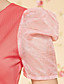  ts vintage contrasterende kleur ruches jurk