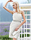  gaine / colonne bustier en organza mini robe de mariée en satin courte