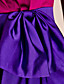  TS Contrast Color Gather Waist Dress