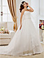  vestido de bola uno capilla de tren vestido de boda del organza del hombro