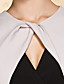 TS VINTAGE Contrast Color Puff Sleeve Mix Fabric Dress