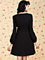  ts vintage Taille Stickerei eleganten Ärmel Kleid
