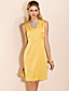 TS Lace Decorate Neck Pleats Dress