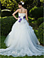 Ball Gown Strapless Floor-length Organza Wedding Dress