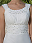  Sheath/Column Scoop Court Train Chiffon Wedding Dress