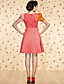  ts vintage contrasterende kleur ruches jurk