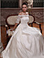  Ball Gown Scalloped-Edge Court Train Satin Wedding Dress