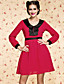  ts annata contrasto di colore polka dot abito