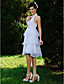  A-line Halter Knee-length Organza Wedding Dress
